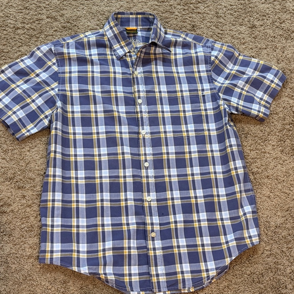 Timberland Shirt Mens Medium Short Sleeve Hiking Button Up - Picture 2 of 5